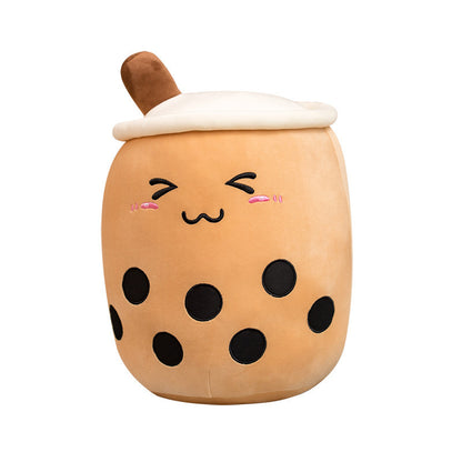 Soft Boba Tea Plush Pillow – Cute Strawberry Milk Tea Cushion Toy