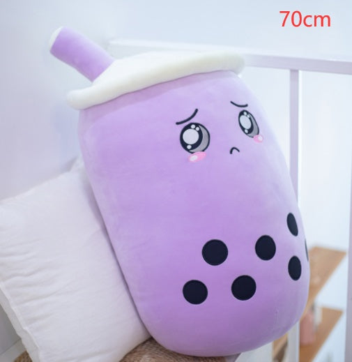 Soft Boba Tea Plush Pillow – Cute Strawberry Milk Tea Cushion Toy