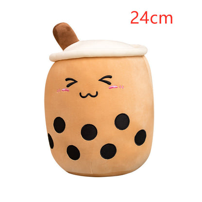 Soft Boba Tea Plush Pillow – Cute Strawberry Milk Tea Cushion Toy