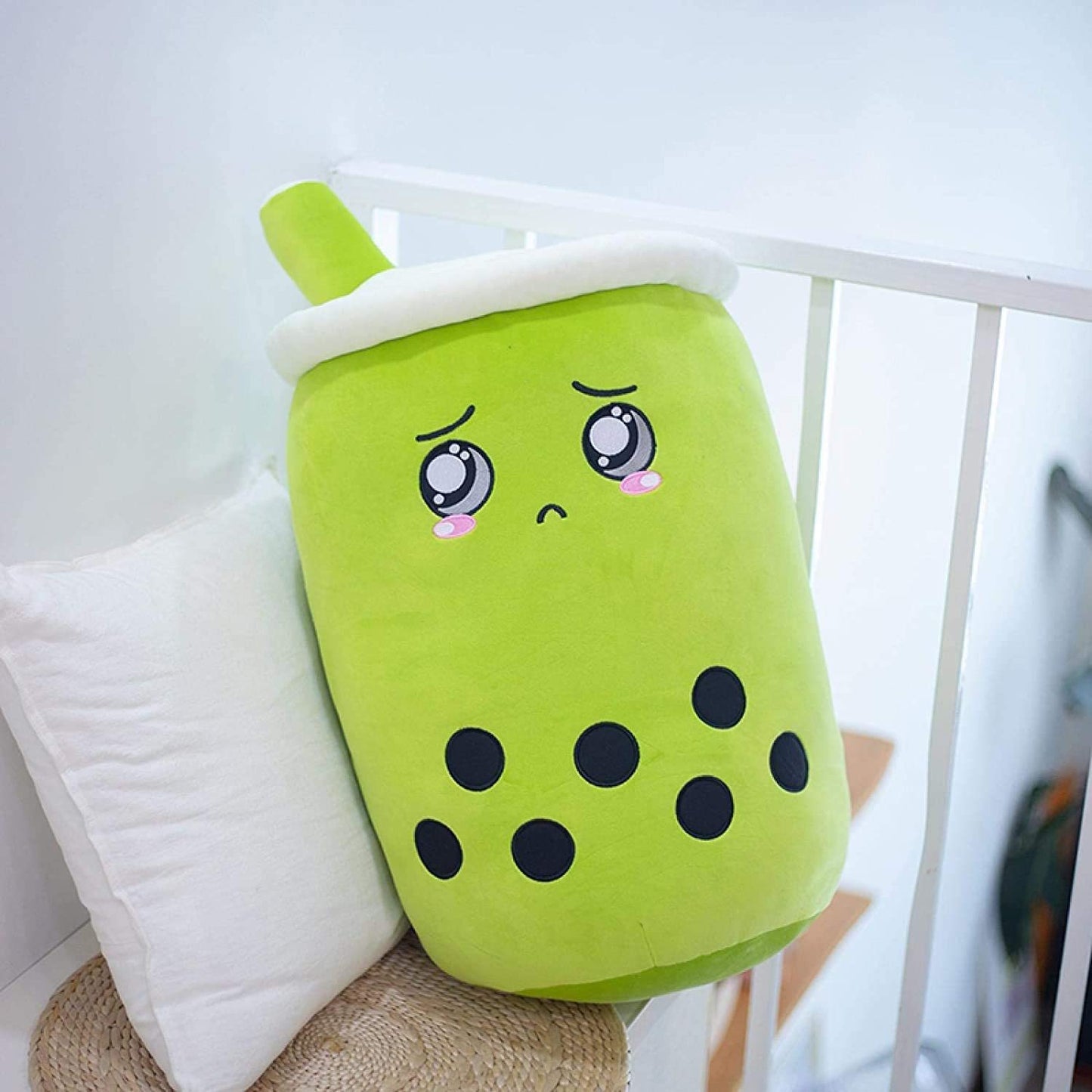 Soft Boba Tea Plush Pillow – Cute Strawberry Milk Tea Cushion Toy