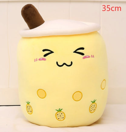 Soft Boba Tea Plush Pillow – Cute Strawberry Milk Tea Cushion Toy