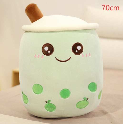 Soft Boba Tea Plush Pillow – Cute Strawberry Milk Tea Cushion Toy