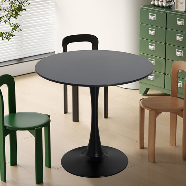 31.5'' Round Black Dining Table with Sturdy Base – Seats 2-4