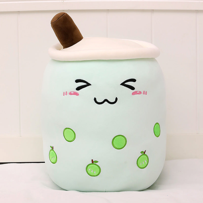 Soft Boba Tea Plush Pillow – Cute Strawberry Milk Tea Cushion Toy