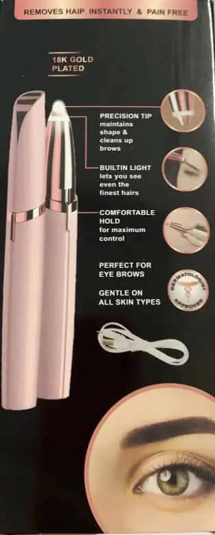 Rechargeable Eyebrow Hair Remover – Painless, Precise, and Portable Trimmer for Women & Men, USB Charging, Gentle on Skin