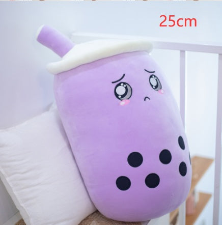 Soft Boba Tea Plush Pillow – Cute Strawberry Milk Tea Cushion Toy