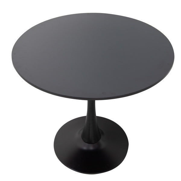 31.5'' Round Black Dining Table with Sturdy Base – Seats 2-4