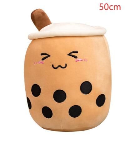 Soft Boba Tea Plush Pillow – Cute Strawberry Milk Tea Cushion Toy