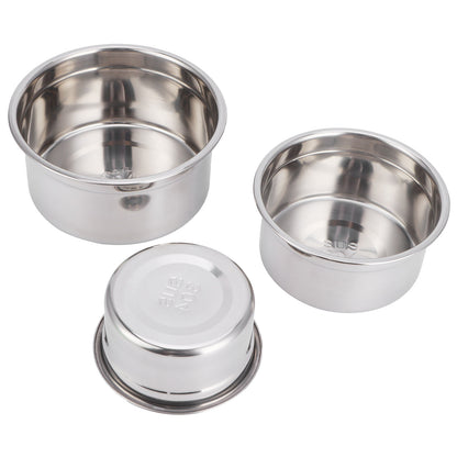 3Pcs/Set Fridge Storage Box 304 Stainless Steel Sealed Preservation Bowl Food Container with Lid