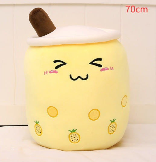 Soft Boba Tea Plush Pillow – Cute Strawberry Milk Tea Cushion Toy