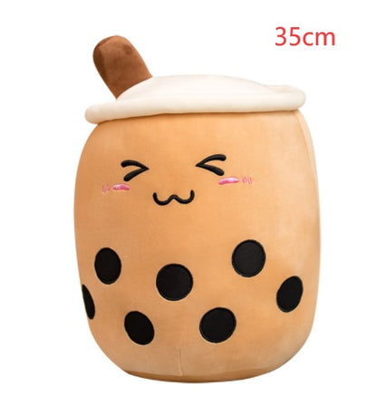 Soft Boba Tea Plush Pillow – Cute Strawberry Milk Tea Cushion Toy