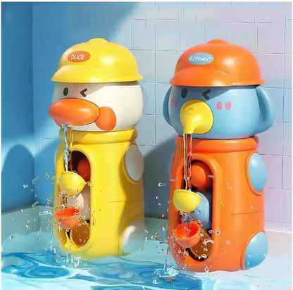 Baby Bath Toys – Cute Duck & Elephant Waterwheel with Suction Cup