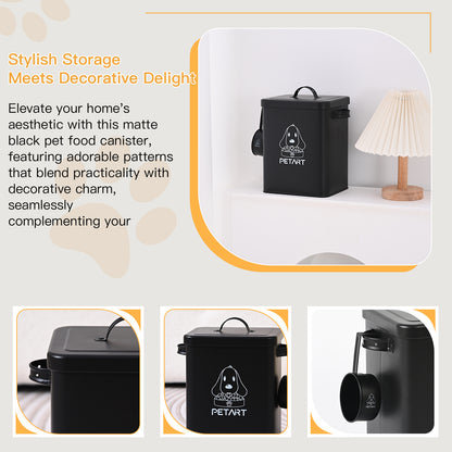 Dog Food Storage Container, Metal Pet Food Storage Containers, Cat Food Storage Container With Spoon & Cute Desiccant