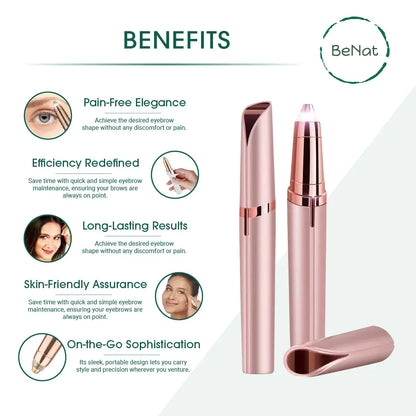 Rechargeable Eyebrow Hair Remover – Painless, Precise, and Portable Trimmer for Women & Men, USB Charging, Gentle on Skin